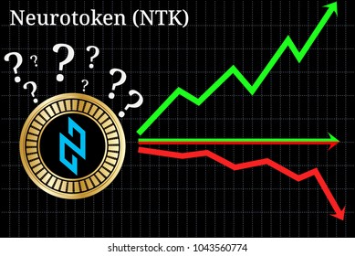 Possible graphs of forecast Neurotoken (NTK) cryptocurrency - up, down or horizontally. Neurotoken (NTK) chart.