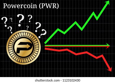 Possible graphs of forecast Powercoin (PWR) cryptocurrency - up, down or horizontally. Powercoin (PWR) chart