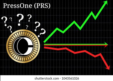 Possible graphs of forecast PressOne (PRS) cryptocurrency - up, down or horizontally. PressOne (PRS) chart.