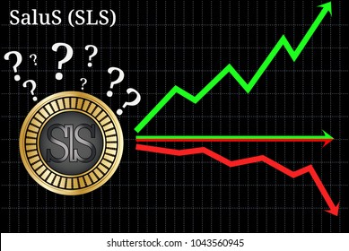 Possible graphs of forecast SaluS (SLS) cryptocurrency - up, down or horizontally. SaluS (SLS) chart.