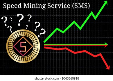 Possible graphs of forecast Speed Mining Service (SMS) cryptocurrency - up, down or horizontally. Speed Mining Service (SMS) chart.