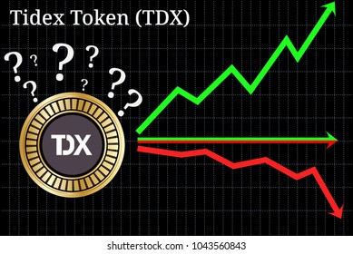 Possible graphs of forecast Tidex Token (TDX) cryptocurrency - up, down or horizontally. Tidex Token (TDX) chart.