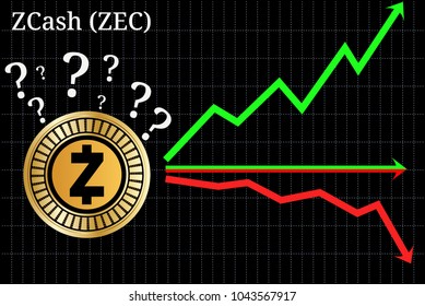 Possible graphs of forecast Zcash (ZEC) cryptocurrency - up, down or horizontally. Zcash (ZEC) chart.