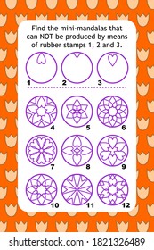 Possible or impossible? rubber stamps and prints. Spacial reasoning skills training.

