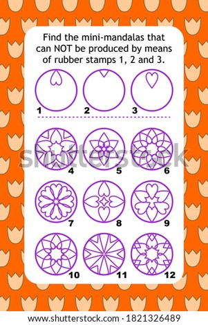 Possible or impossible? rubber stamps and prints. Spacial reasoning skills training.
