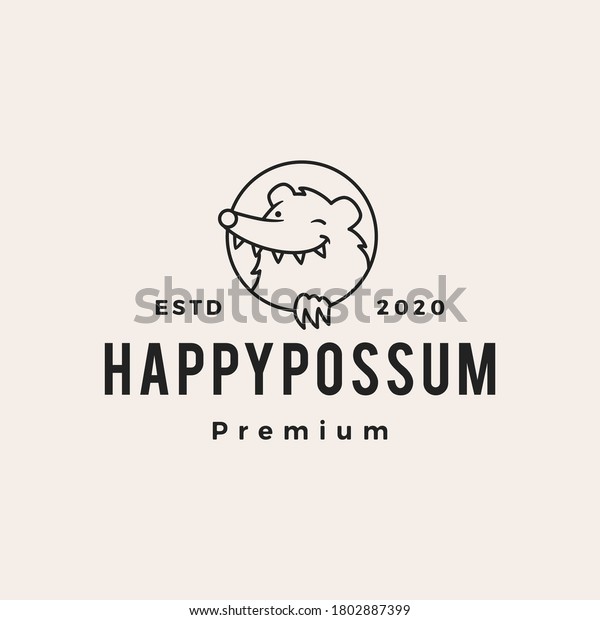 possum\
hipster vintage logo vector icon\
illustration