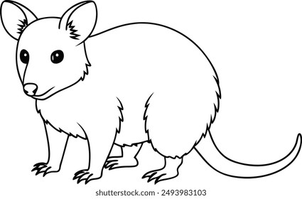 Possum line art vector file