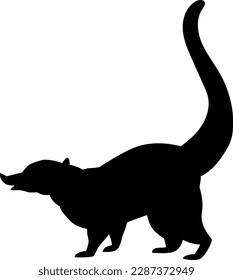 possum vector silhouette black one