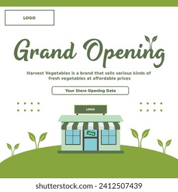 post to announce the opening of a vegetable shop