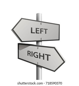 Post arrow left and right on the white background. Vector illustration