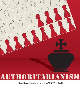 Post Authoritarianism, Abstract Chess Figures, Authoritarian Leadership In Society.