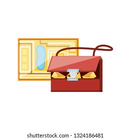 post bag with city map