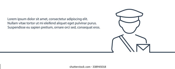 Post banner in thin line style.