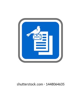 Post Bird, Mail pigeon, Vector illustration