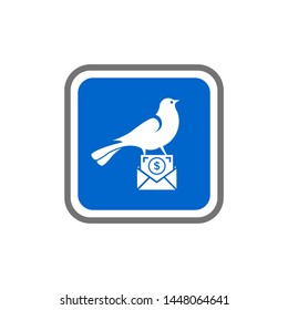 Post Bird, Mail pigeon, Vector illustration