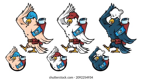 POST BIRD SET VECTOR, EPS 10 Vector