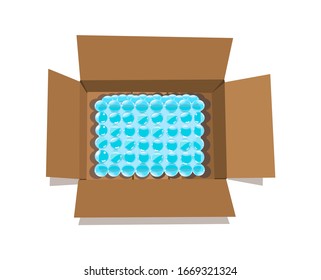 Post box with Air Bubble wrap Vector.Shockproof plastic used to pack for delivery.