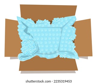 Post box with Air Bubble wrap Vector.Bubblewrap Icon, packaging with air bubbles illustration,Shockproof plastic used to pack for delivery.