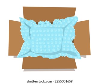 Post box with Air Bubble wrap Vector.Bubblewrap Icon, packaging with air bubbles illustration,Shockproof plastic used to pack for delivery.