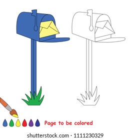 Post Box to be colored, the coloring book for preschool kids with easy educational gaming level.