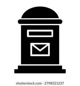 post box black solid postal illustration