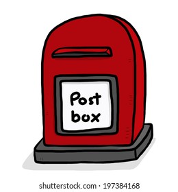 post box / cartoon vector and illustration, hand drawn style, isolated on white background.