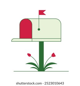 Post Box Design Vector Illustration - Creative Digital Postal Inbox Design Idea