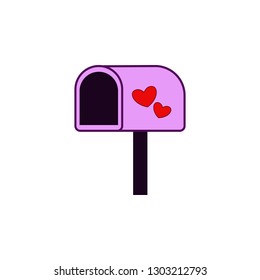 Post box, heart, valentine’s day icon. Element of color Valentine's Day. Premium quality graphic design icon. Signs and symbols collection icon for websites, web design