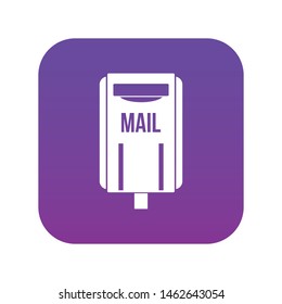 Post box icon digital purple for any design isolated on white vector illustration