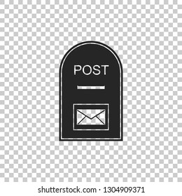 Post box icon isolated on transparent background. Mail box sign. Flat design. Vector Illustration