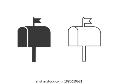 Post box icon set isolated vector in modern flat style