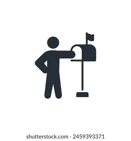 post box icon. vector.Editable stroke.linear style sign for use web design,logo.Symbol illustration.