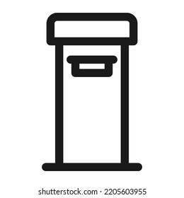 Post Box or Letter Box icon. Mailbox line vector illustration