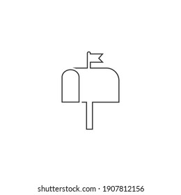 Post box line icon isolated vector in modern flat style