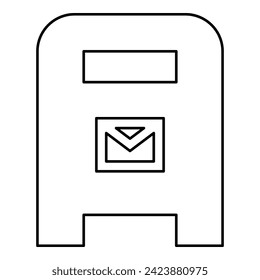 Correo postal buzón de correo postal contorno contorno línea de contorno icono color negro ilustración vectorial delgado estilo plano