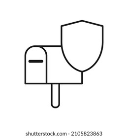Cuadro de correo con signo de protección