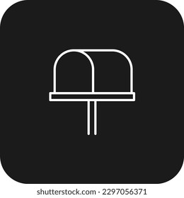 Post Box Real Estate icon with black filled line style. mail, delivery, package, shipping, receive, message, mailbox. Vector illustration