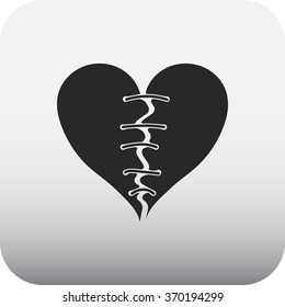 Post break-up loving heart simple icon on  background