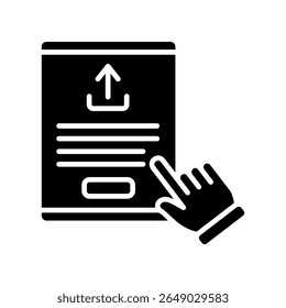 Post Button glyph icon, use for journalist, broadcasting, education, news and media UI, UX kit, app and web development, digital or print.