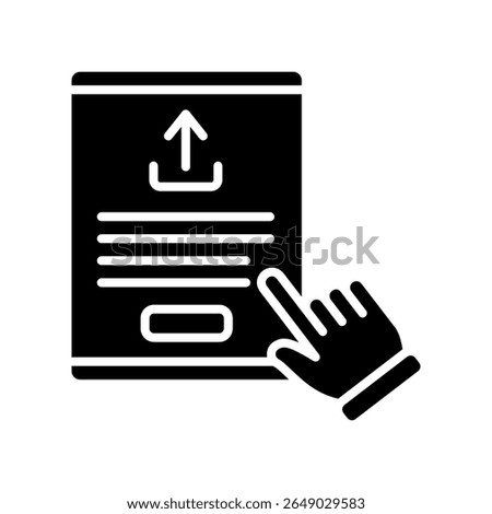 Post Button glyph icon, use for journalist, broadcasting, education, news and media UI, UX kit, app and web development, digital or print.