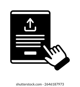 Post Button mini illustration glyph icon, use for journalist, broadcasting, news and media UI, UX kit, app and web development, digital or print.