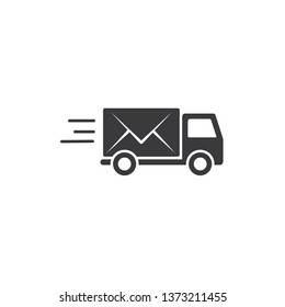 Post car truck icon, Vector isolated delivery truck logo. - Vector 