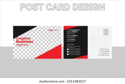 diseño de tarjetas postales, plantilla de postales profesional moderna, vector de plantilla de postales corporativas coloridas