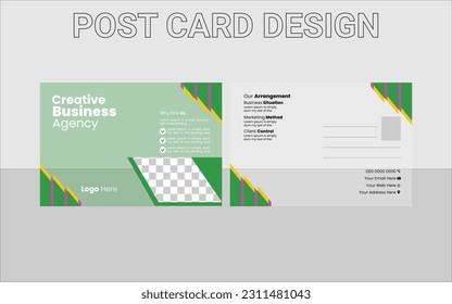 post card design, Modern Professional Postcard Template,Colorful corporate postcard template vector