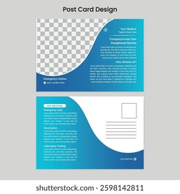 post card design. new modern clean minimalist creative medical post card design.