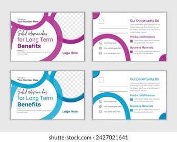 Post card design template. Post card design for company and business etc.
