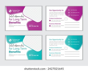 Post card design template. Post card design for company and business etc.