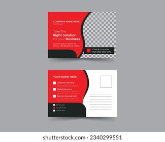 Post card design template , Creative post card layout, Modern post card design ,Corporate  vector  business post card design,