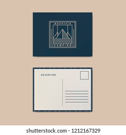 Post card design template mockup
