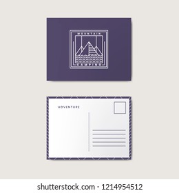 Post card design template mockup
